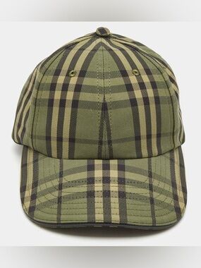 Burberry Military Green Vintage Check Baseball Cap